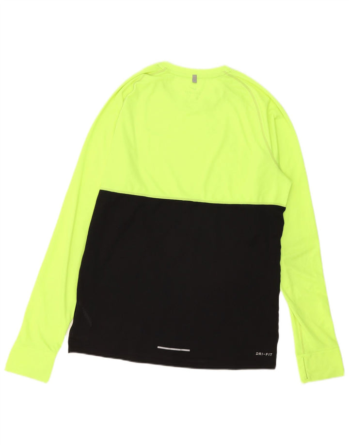 Nike Haut Dri Fit à manches longues pour homme en polyester color block vert moyen