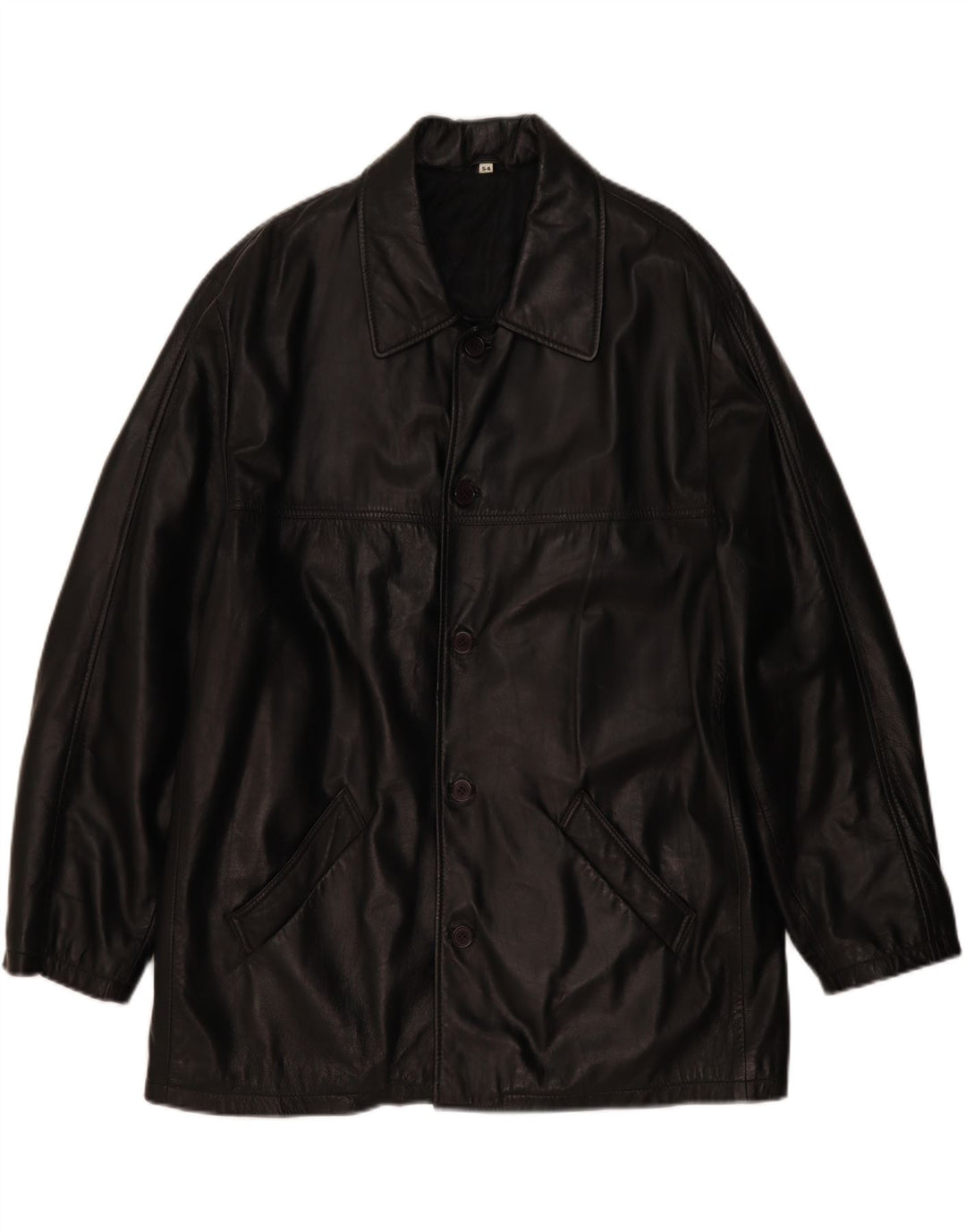 Veste en cuir homme vintage EU 54 2XL Cuir noir