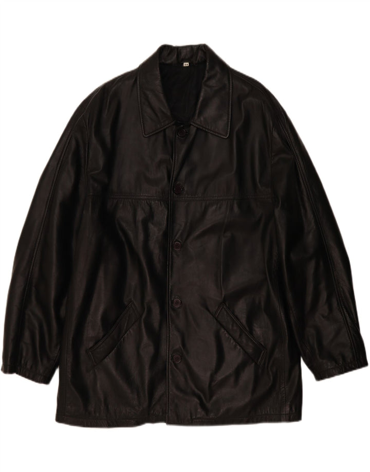 Veste en cuir homme vintage EU 54 2XL Cuir noir