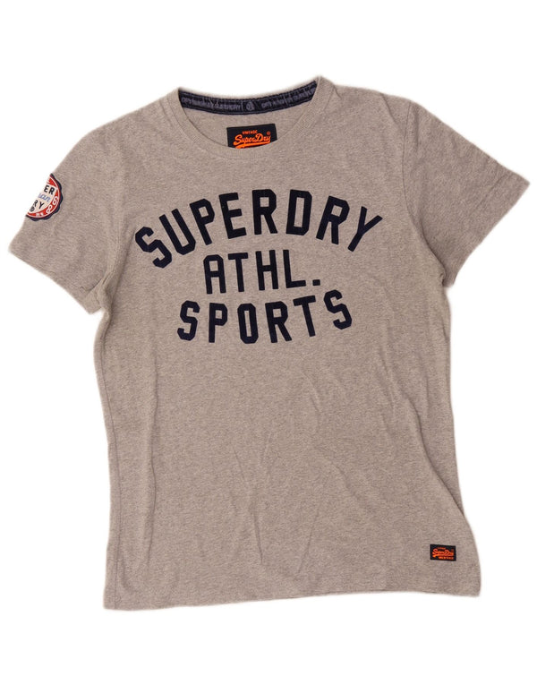 Superdry T-Shirt Graphique Homme Gris Moyen Coton