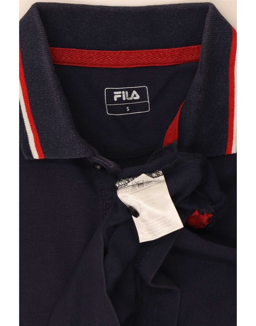 Fila Polo Homme Petit Bleu Marine Rayé Coton