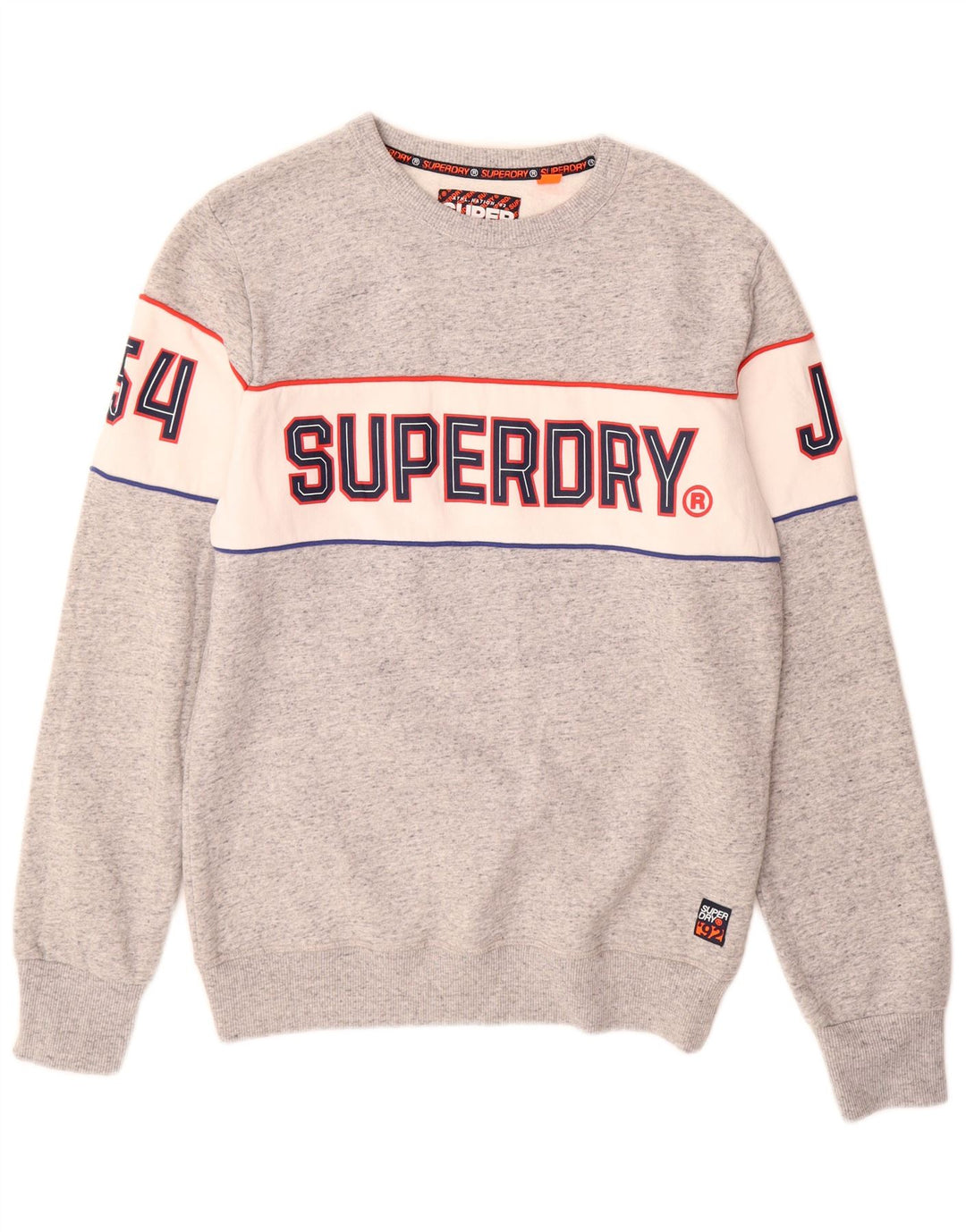 SUPERDRY Sweat-shirt graphique pour hommes en coton color block grand gris
