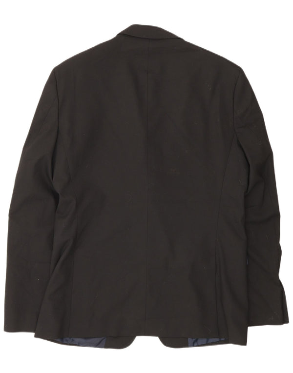 Zara Veste Blazer 2 Boutons Homme EU 50 Polyester Noir Moyen