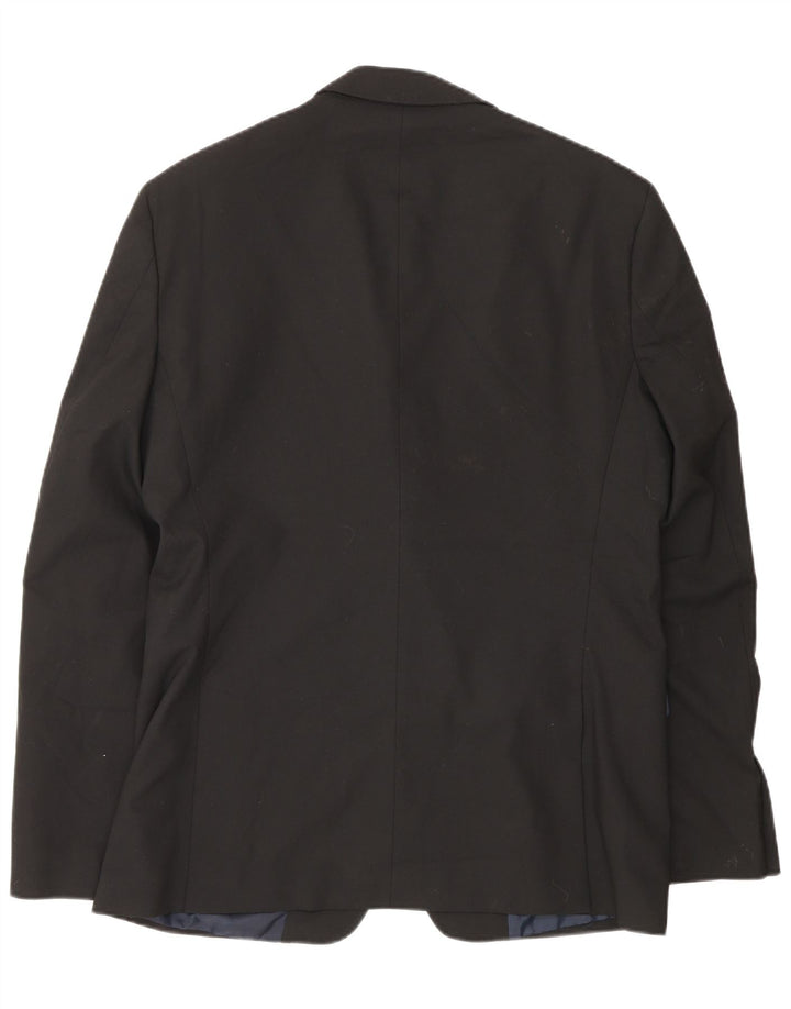 Zara Veste Blazer 2 Boutons Homme EU 50 Polyester Noir Moyen