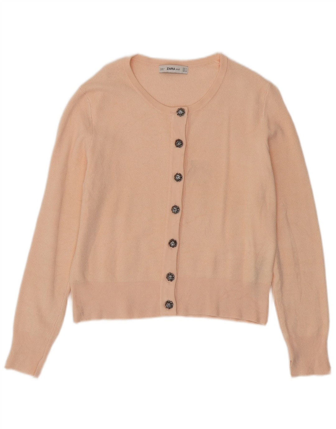 Zara Cardigan Femme Pull UK 12 Viscose Rose Moyen