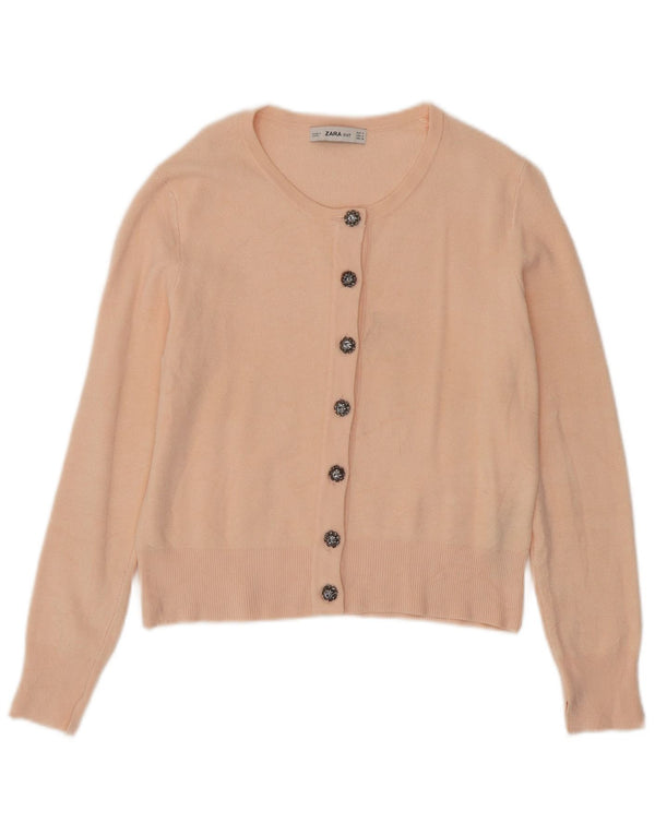 Zara Cardigan Femme Pull UK 12 Viscose Rose Moyen