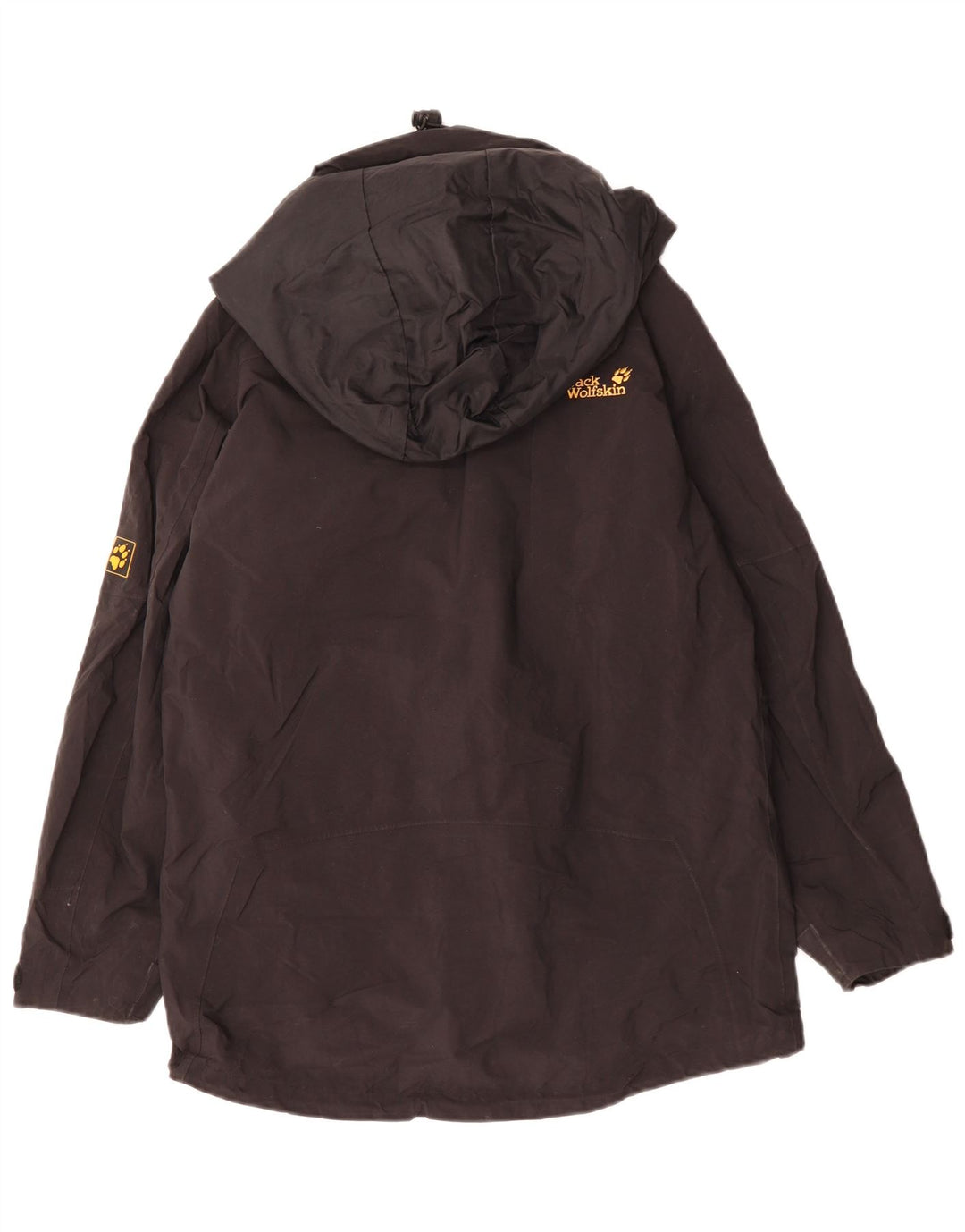 JACK WOLFSKIN Veste de pluie à capuche surdimensionnée pour femme UK 8 Small Noir