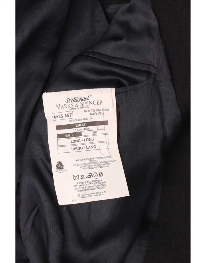 Marks & Spencer Veste blazer longue pour homme UK 46 XL Bleu marine