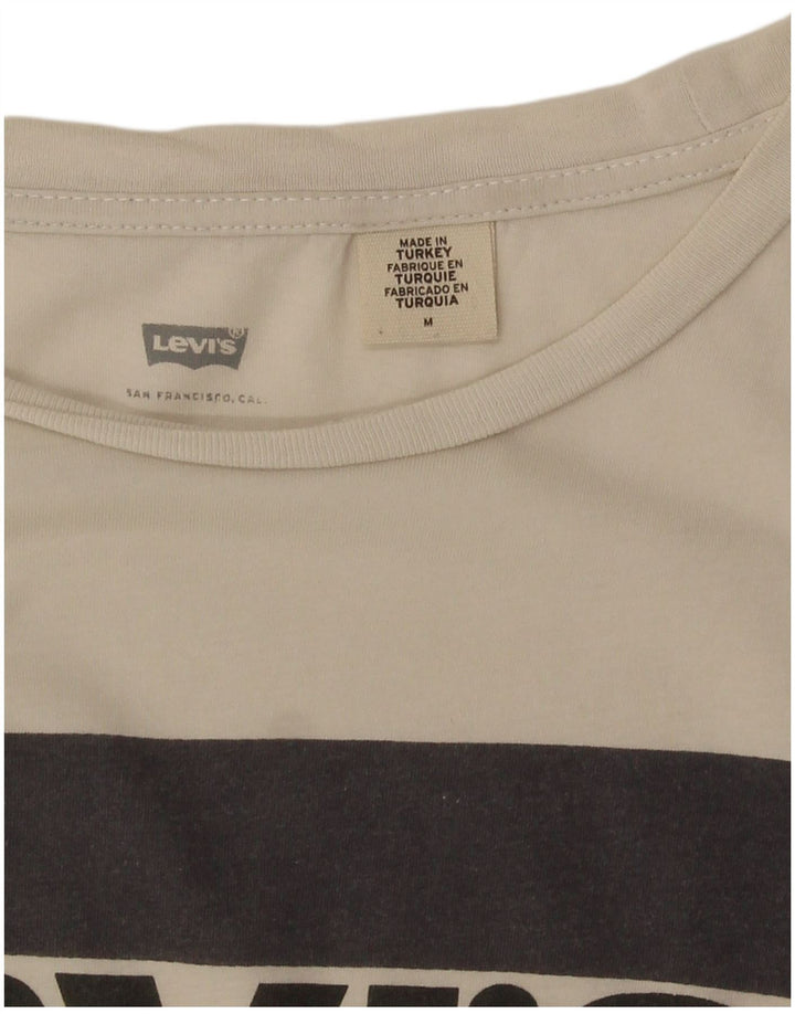 Levi's T-Shirt Graphique Femme UK 14 Blanc Moyen
