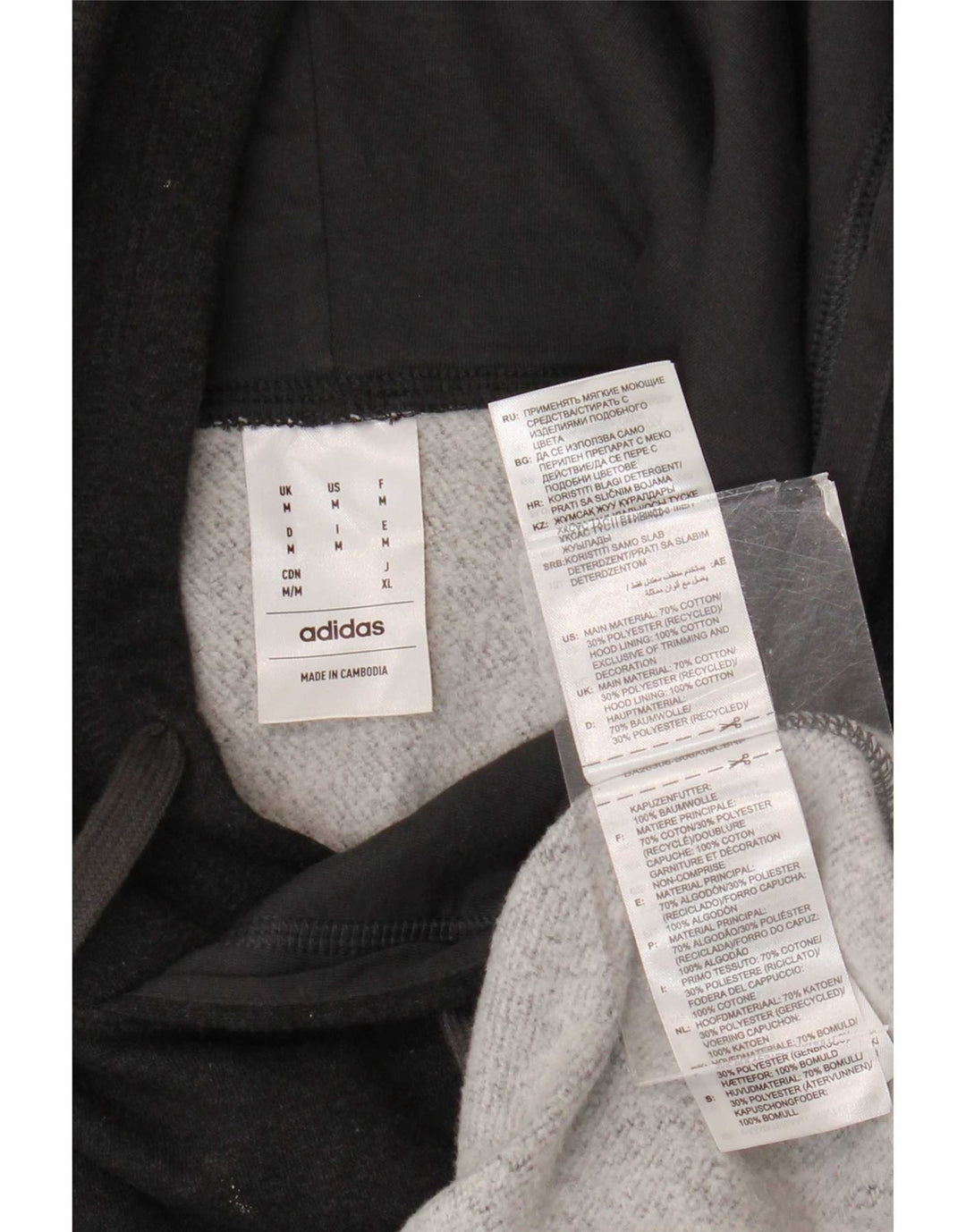 Adidas Pull à capuche pour homme en coton gris moyen