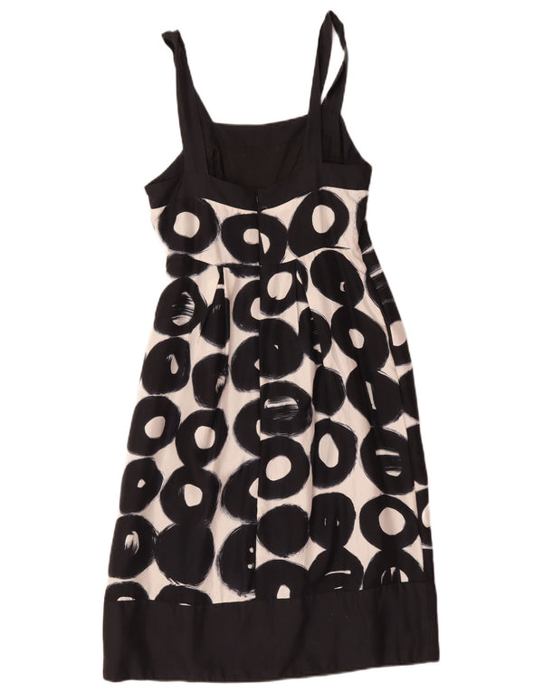 Betty Jackson Robe fourreau sans manches pour femme UK 10 Petit Noir Géométrique