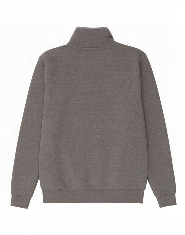 Crew Clothing Sweat-shirt à col zippé pour homme, grand, gris, polyester