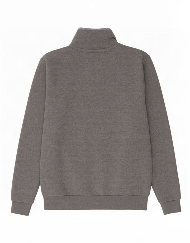 Crew Clothing Sweat-shirt à col zippé pour homme, grand, gris, polyester