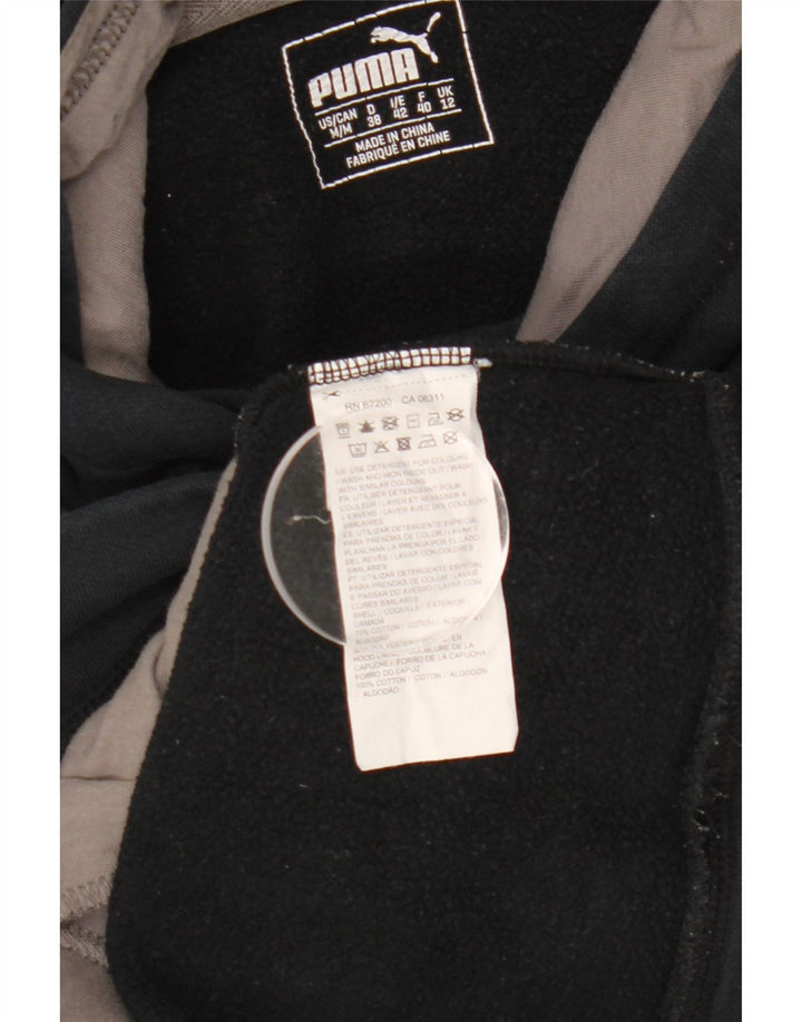 Puma Pull à capuche graphique pour femme UK 12 Coton noir moyen