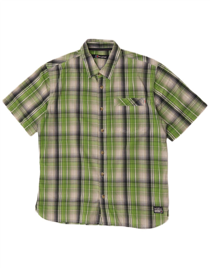 Berghaus Chemise à manches courtes pour homme en polyester à grands carreaux verts