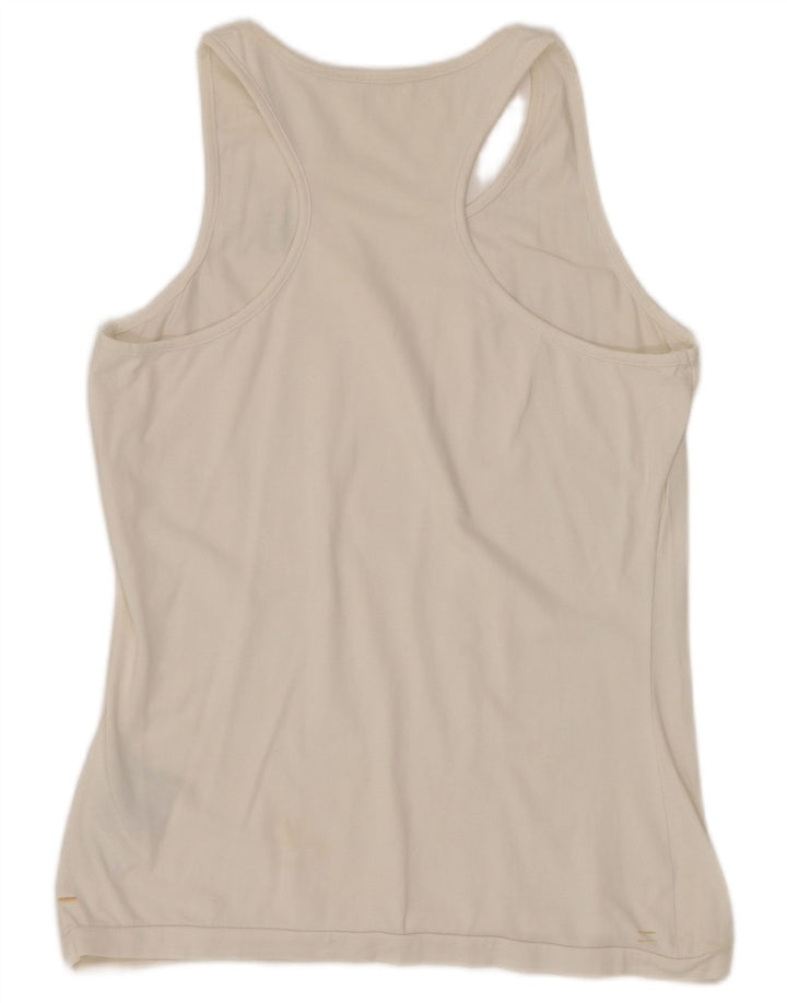 KAPPA Débardeur Femme UK 14 Large Blanc Coton