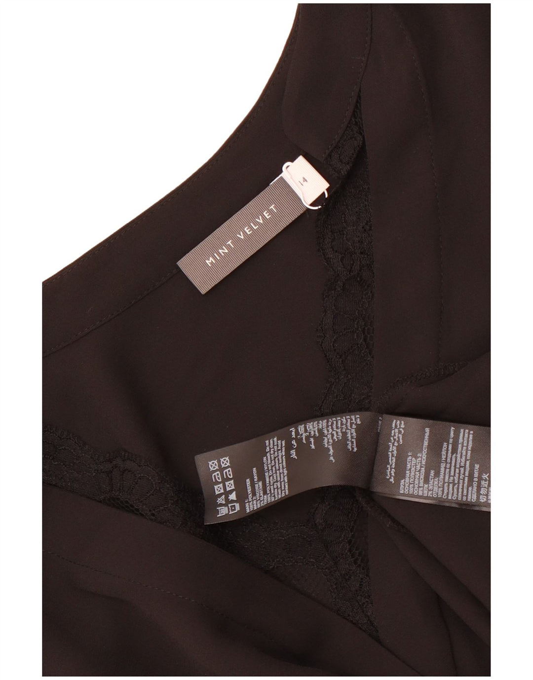 MINT VELVET Robe tunique à manches longues pour femme UK 14 Grand Noir Polyester