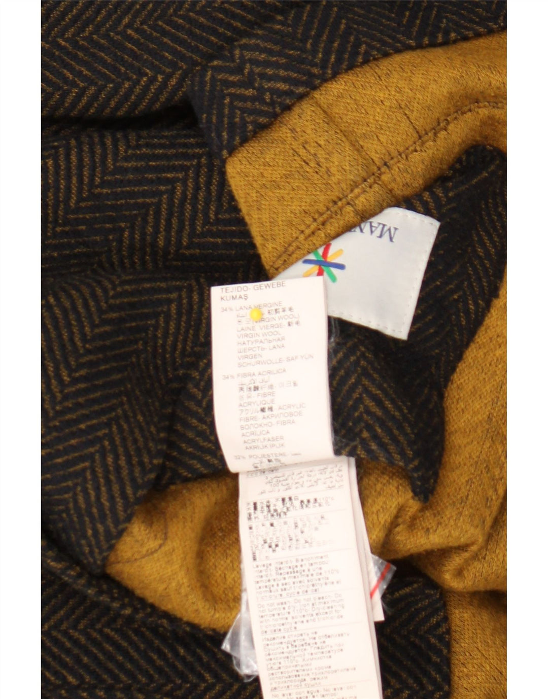 Manuel Ritz Veste blazer à 3 boutons pour homme IT 50 Grand chevrons noirs