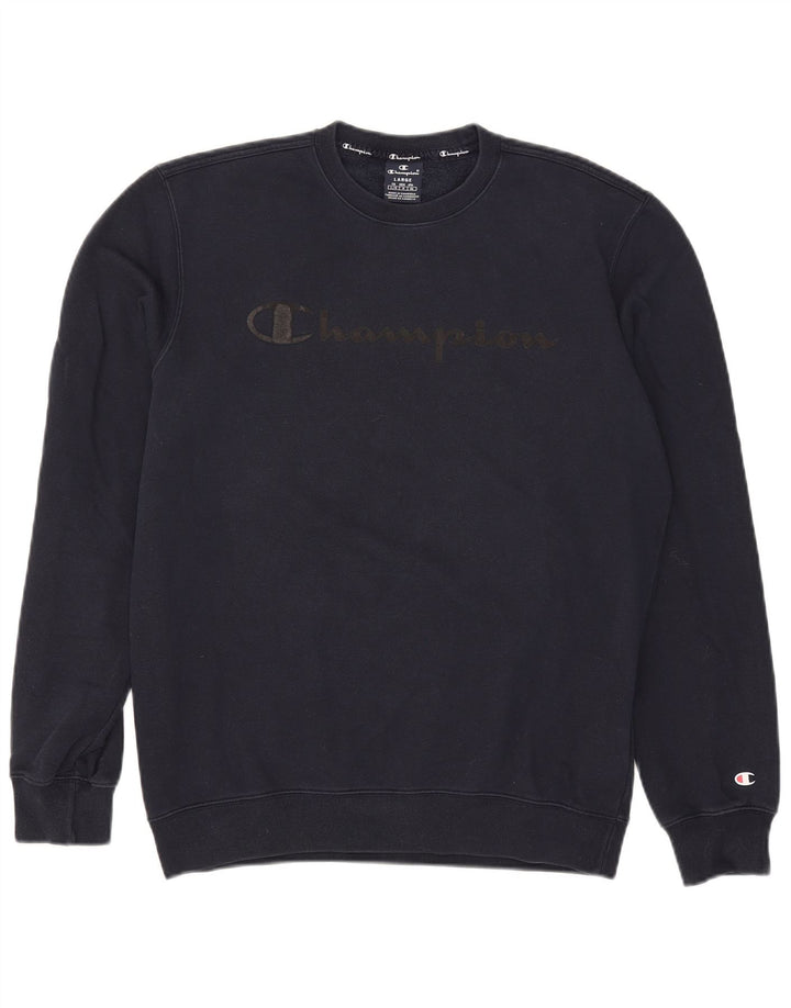 Champion Sweat-shirt graphique pour homme en coton bleu marine Taille L