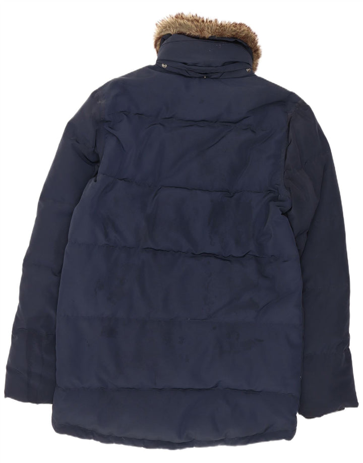 Tommy Hilfiger Manteau rembourré pour homme UK 36 Petit Bleu Marine Polyester