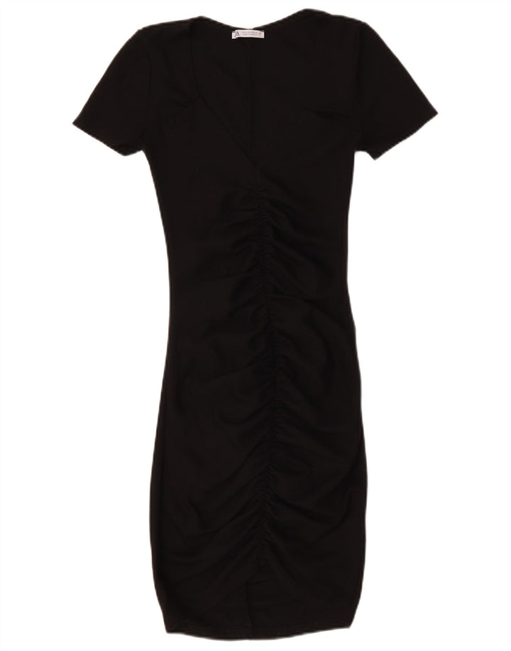 ZARA Robe moulante pour femme UK 8 Small Noir