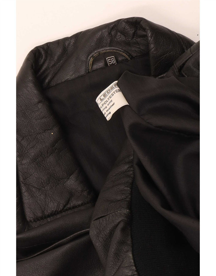 veste bomber en cuir homme vintage UK 42 XL Noir