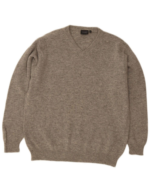 C.Comberti Pull Col V Homme IT 52 Large Gris Laine