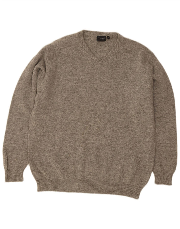 C.Comberti Pull Col V Homme IT 52 Large Gris Laine