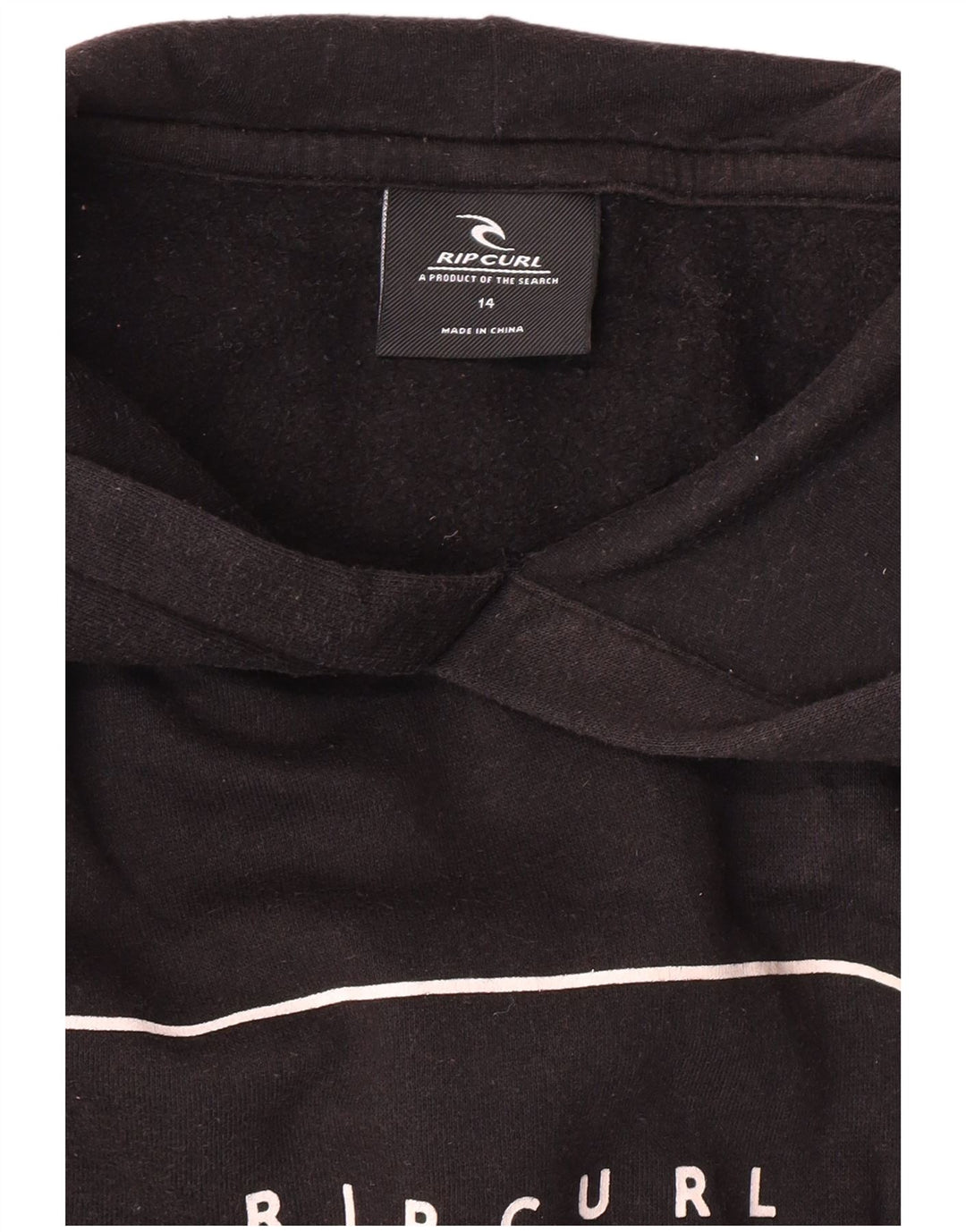 Rip Curl Pull à capuche graphique pour femme UK 14 Noir moyen