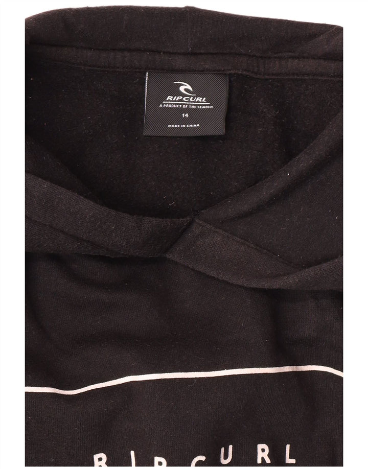 Rip Curl Pull à capuche graphique pour femme UK 14 Noir moyen