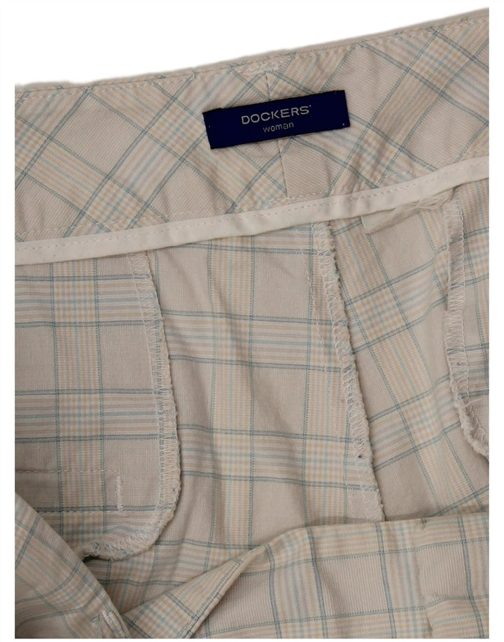 Dockers Bermuda Femme W38 XL Blanc Cassé à Carreaux