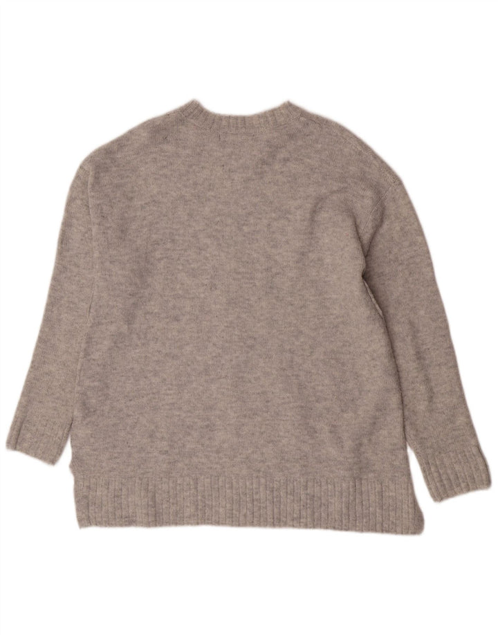 Marks & Spencer Pull à col rond pour femme UK 14 Acrylique gris moyen