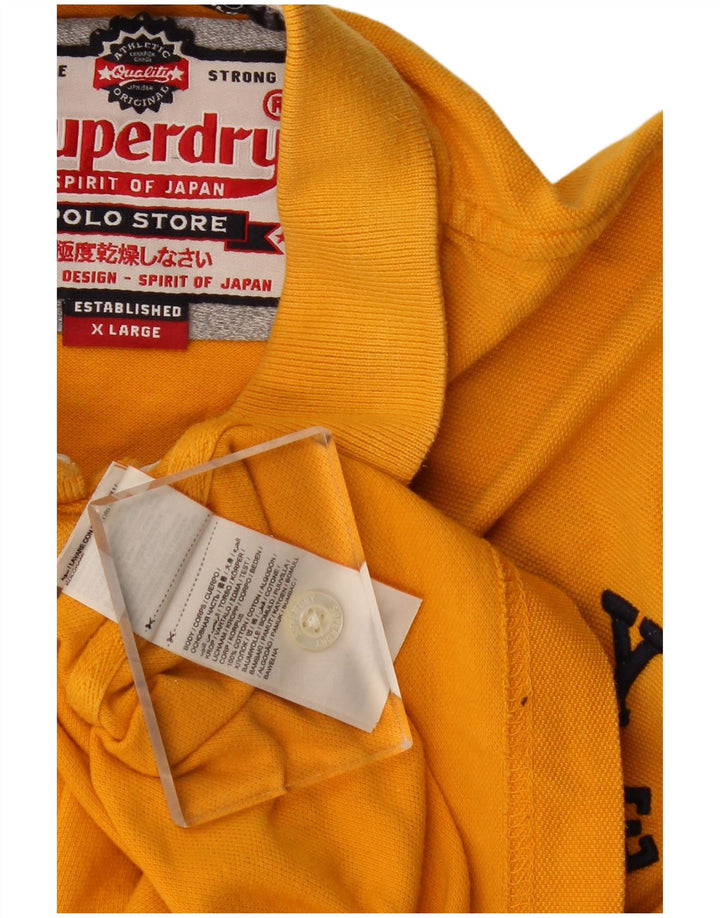 SUPERDRY Polo Graphique Homme XL Jaune Coton
