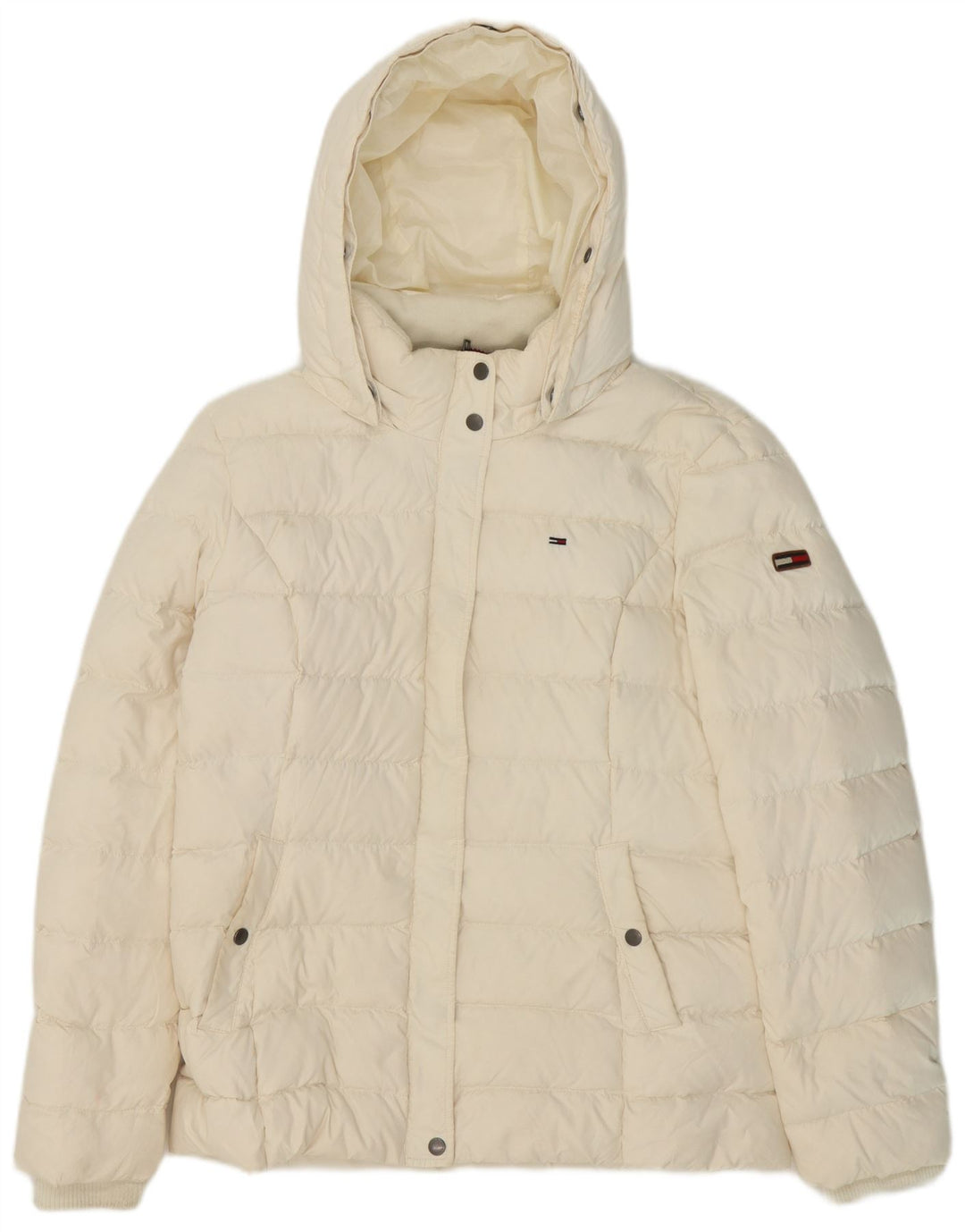 Tommy Hilfiger Veste matelassée à capuche pour femme UK 18 XL Blanc Polyester