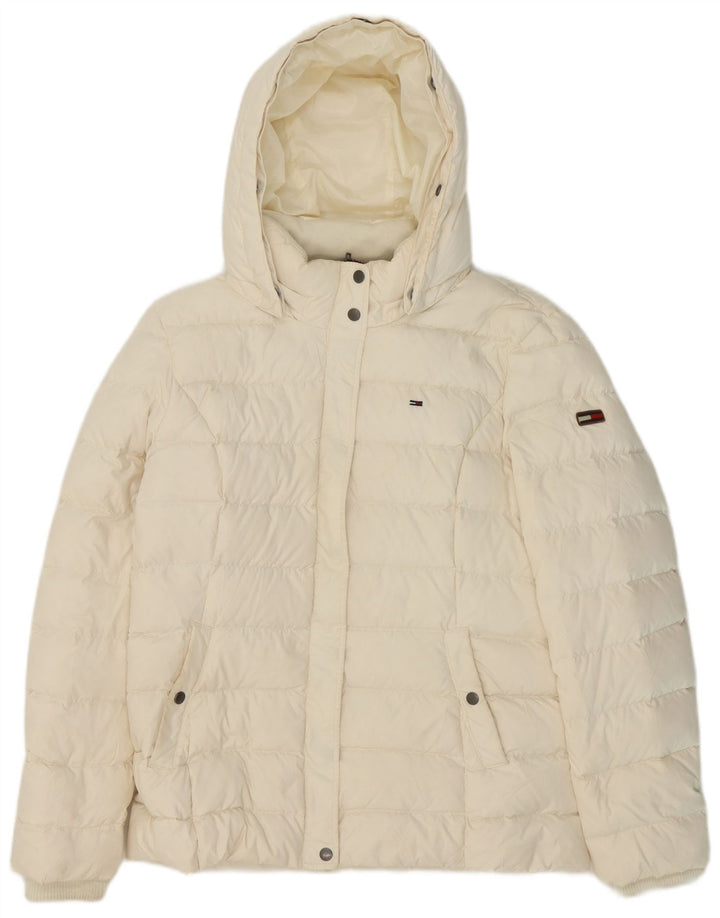 Tommy Hilfiger Veste matelassée à capuche pour femme UK 18 XL Blanc Polyester