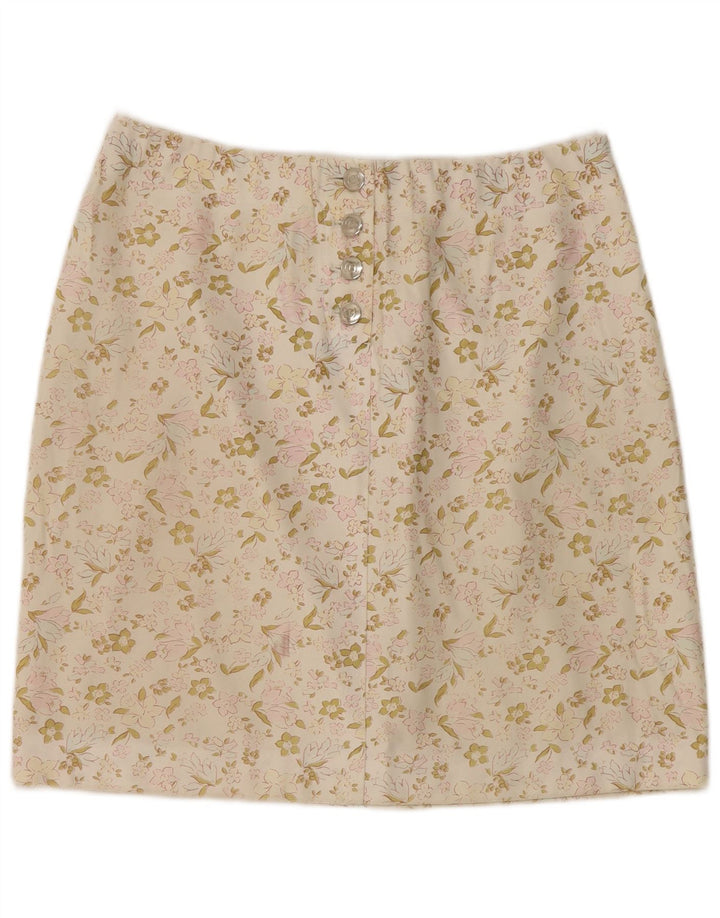 CACHAREL Mini jupe femme W30 coton fleuri blanc cassé moyen