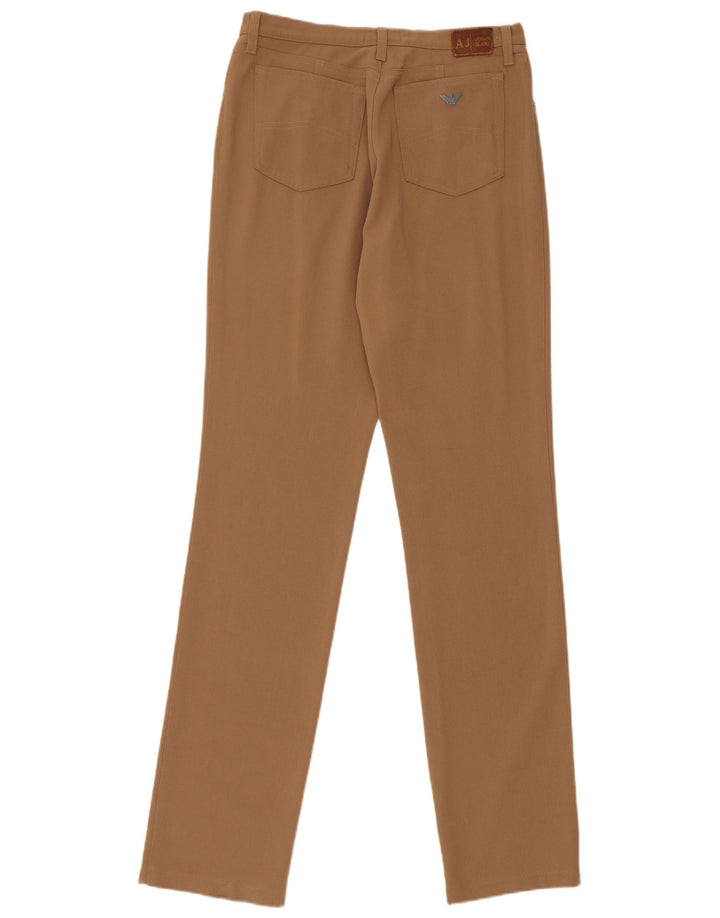 Armani Pantalon décontracté slim pour femme W30 L34 Marron Polyester