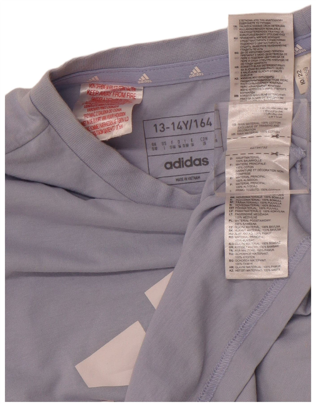 ADIDAS T-Shirt Graphique Fille 13-14 ans Bleu Coton