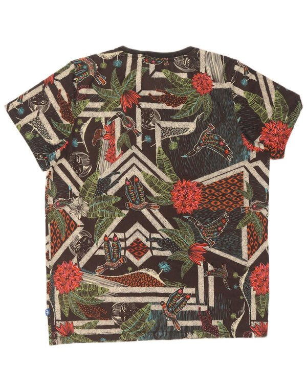 Adidas T-shirt graphique pour femme UK 14 Medium Multicolore Floral