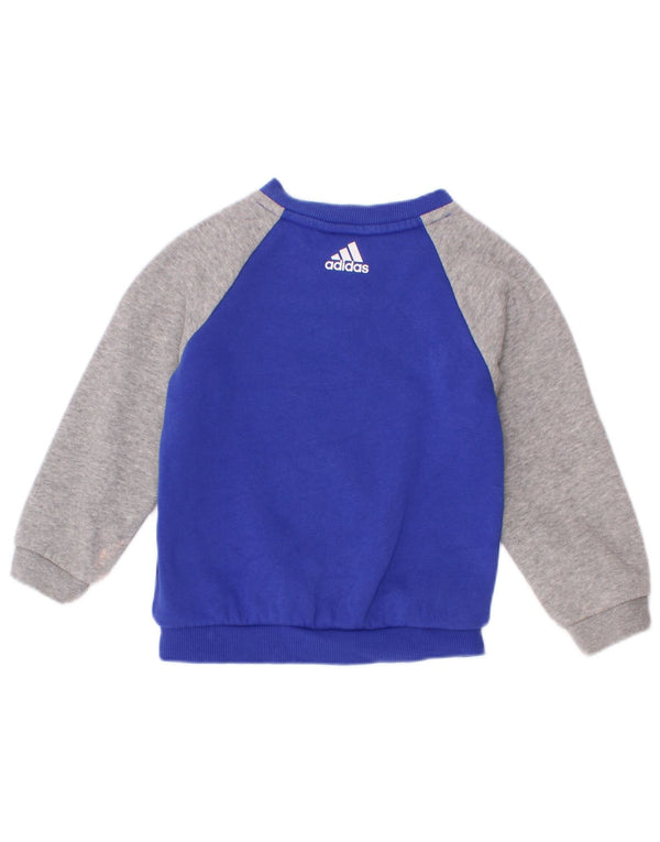 Adidas Sweat-shirt graphique pour bébé garçon 12-18 mois Bleu colour block
