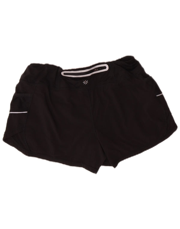 ATHLETA Short de sport pour femme UK 12 Medium Noir Polyester