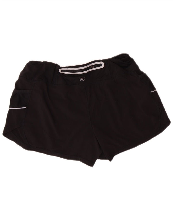ATHLETA Short de sport pour femme UK 12 Medium Noir Polyester