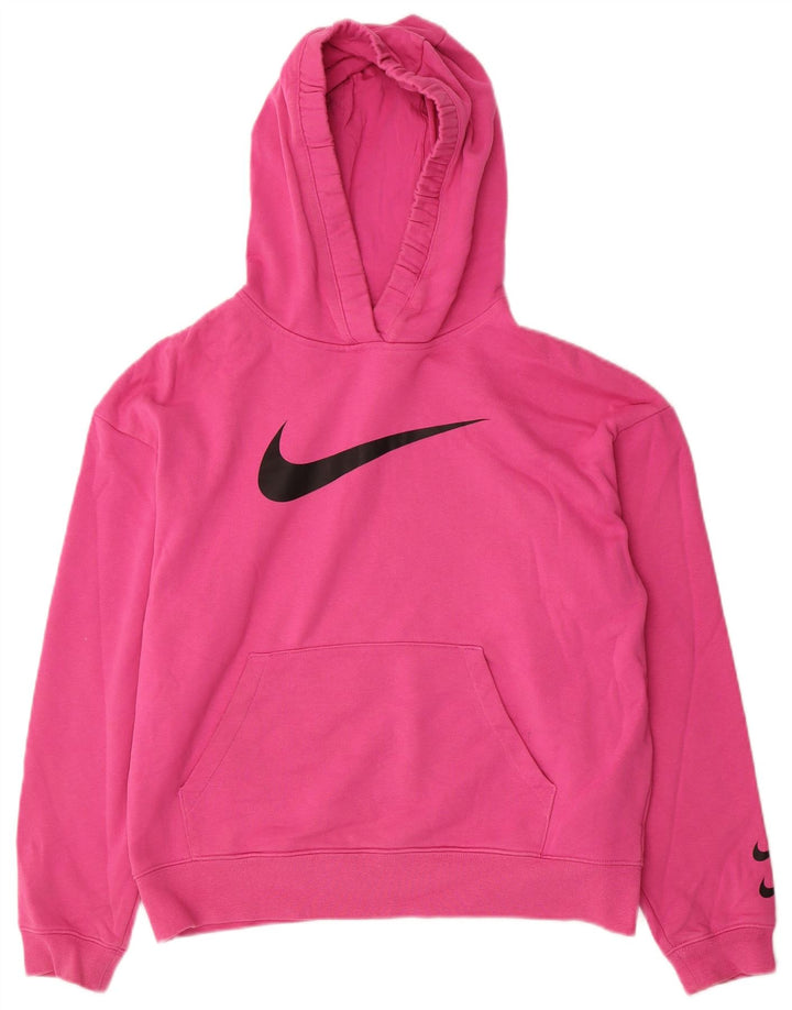Nike Pull à capuche surdimensionné graphique pour femme UK 10 Petit coton rose
