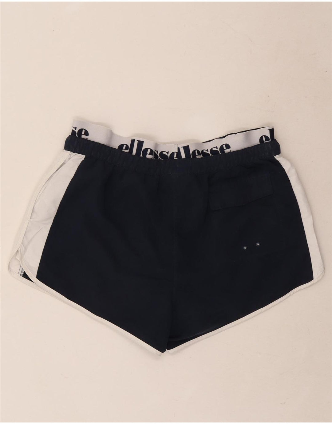 Ellesse Short de sport graphique pour hommes, grand bleu marine, polyester color block