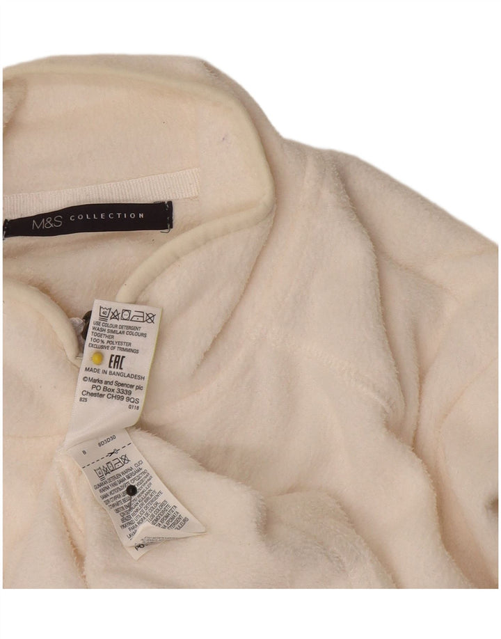 Marks & Spencer Veste polaire pour femme UK 12 Medium Off White Polyester