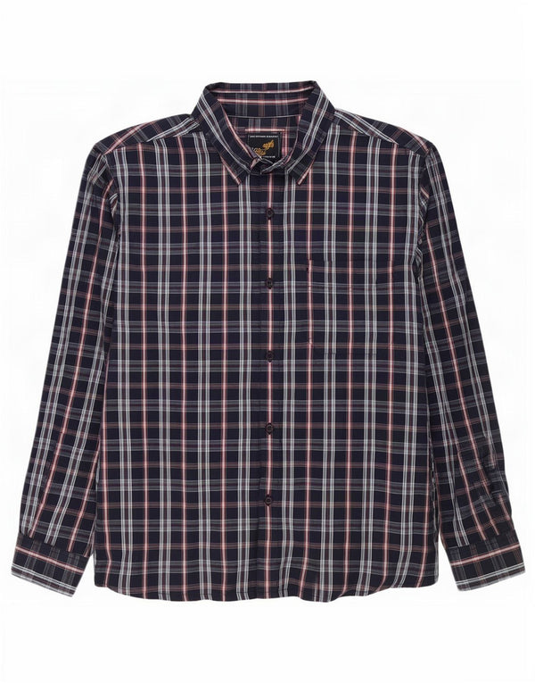 Wrangler Chemise Homme Bleu Marine Moyen Carreaux Coton