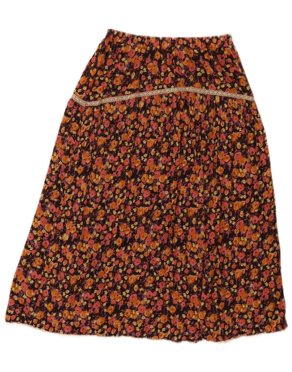 Jupe trapèze fille ZARA 11-12 ans W20 Viscose florale marron
