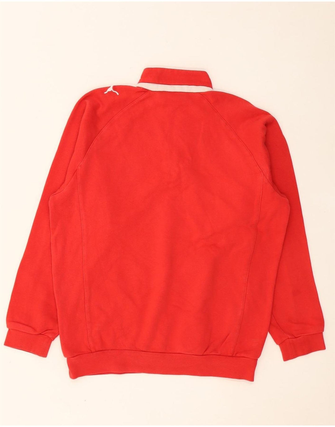 Puma Sweat-shirt à col zippé pour garçon 13-14 ans Rouge Colorblock Coton