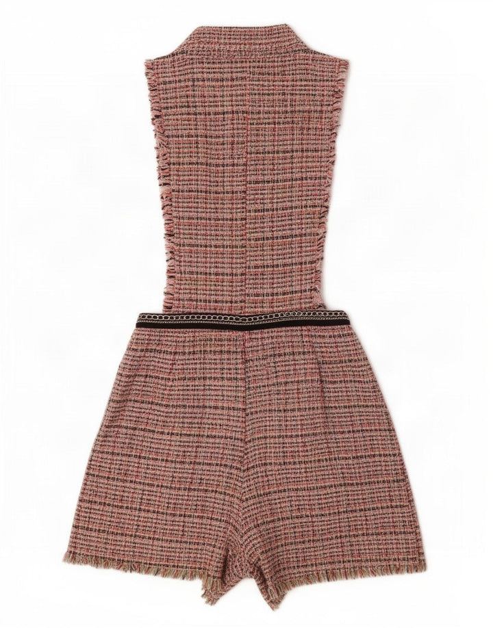 Zara Combishort sans manches pour femme UK 12 en coton à carreaux multicolore moyen
