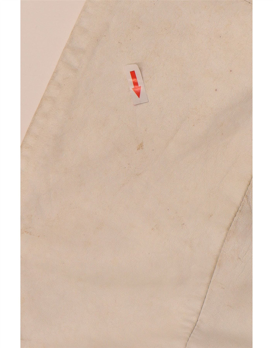 vintage Femme Cuir 2 Pièces Jupe Ensemble UK 12 Moyen W26 Off White